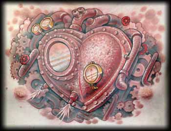 Looking for unique  Tattoos? Steam powered heart